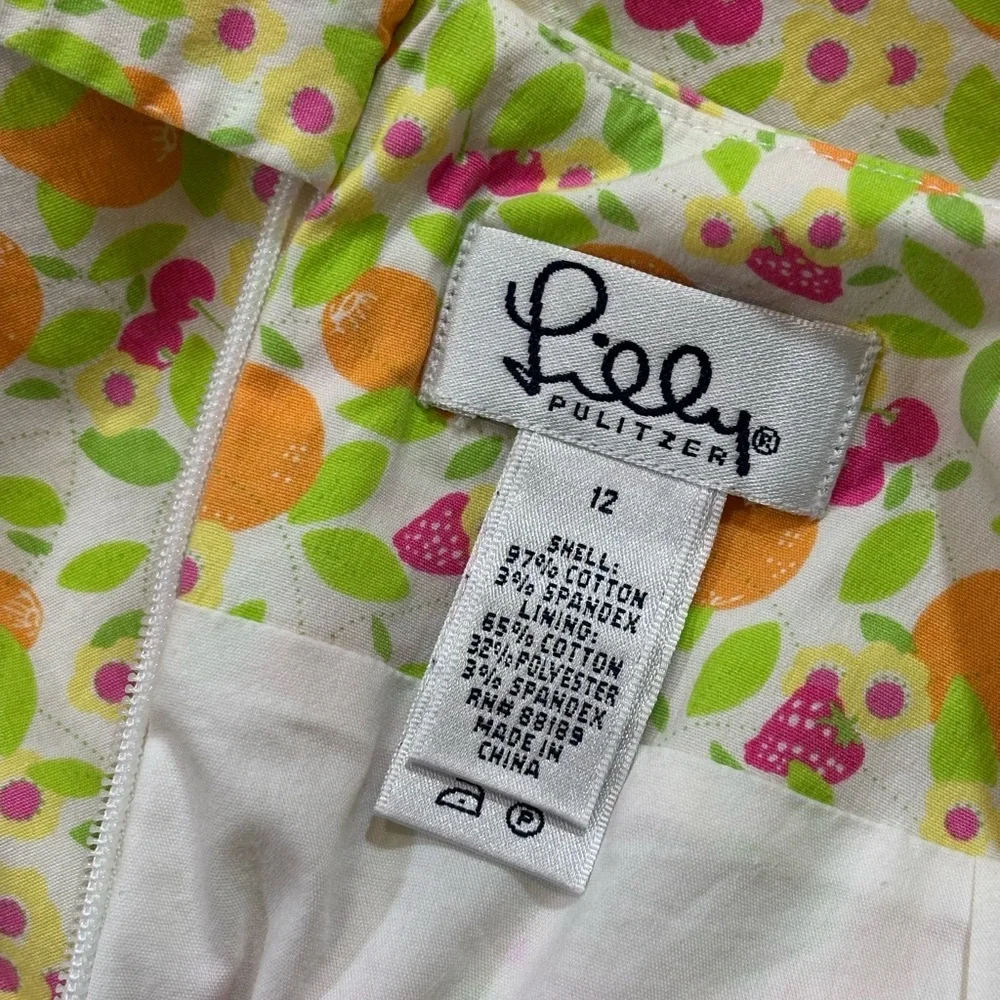 Lilly Pulitzer Sidra Skirt Fruit Prints Size 12 Lined - Picture 4 of 7